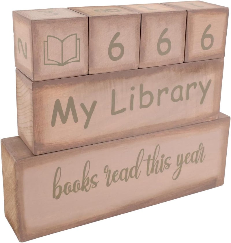 Amaiir Books Read This Year Counter Sign, Book Lovers Gifts for Women Readers, Bookshelf Decor for Bookish Room Accessories, Book Tracker Up to 999 - Image 1